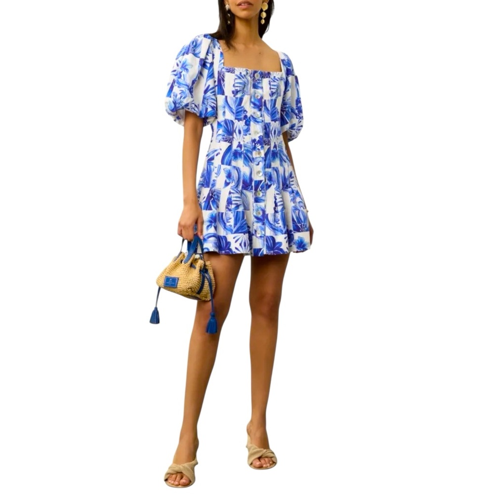 NWT FARM Rio Garden Tiles Dress Size M